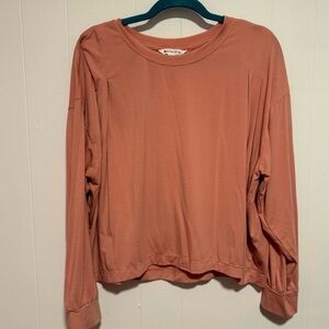ATHLETA Coral Pleated Long Sleeve Top